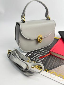 Маленька стильна сумочка екошкіра Довгий ремінець золотиста клямка застібка С064 фото